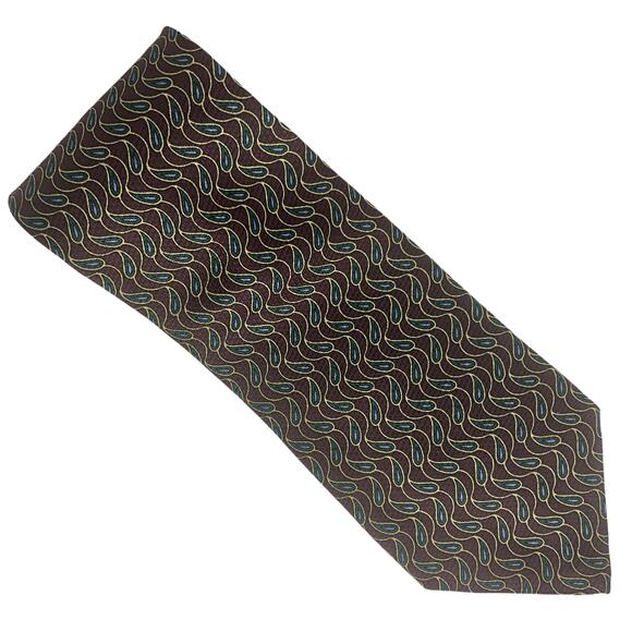 Brown Peacock Paisley Tie - Picture 2 of 5